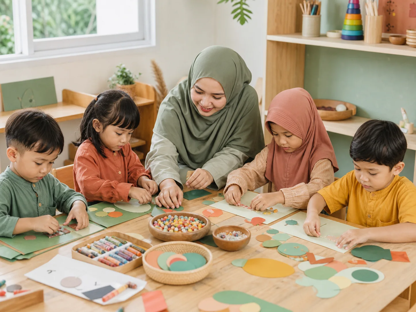 Siswa membuat karya seni dan melatih kemampuan motorik halus